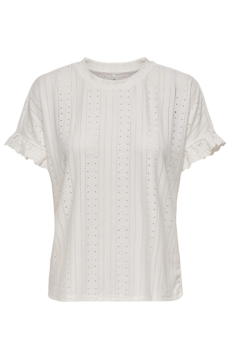 Only onlsmilla s/s frill mix top cs jrs